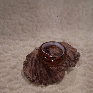 Murano Brown and White Swirl Ring